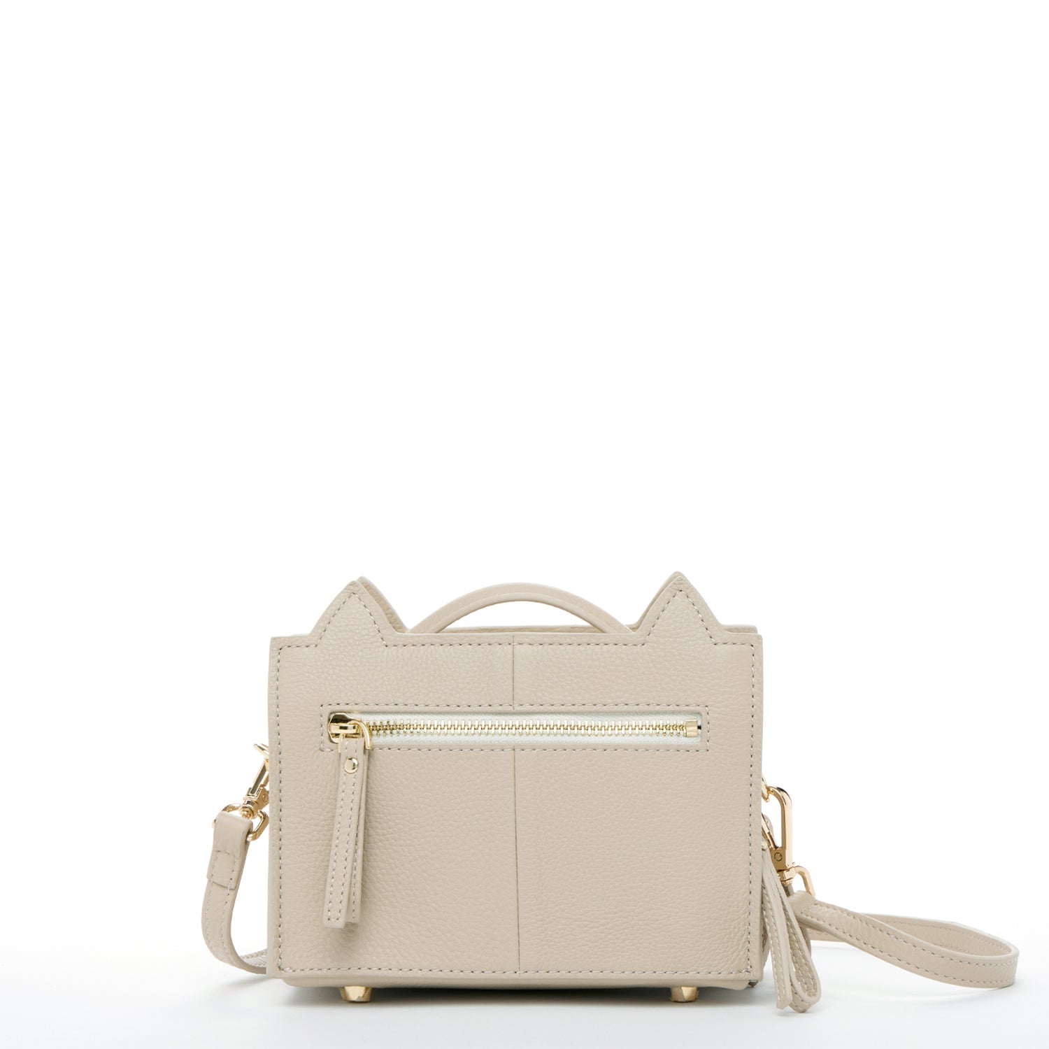 The Cat Leather Cat Crossbody Bag Light Beige Cream