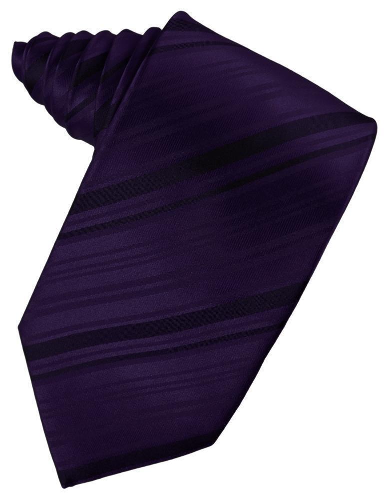 Striped Satin Necktie Self Tie