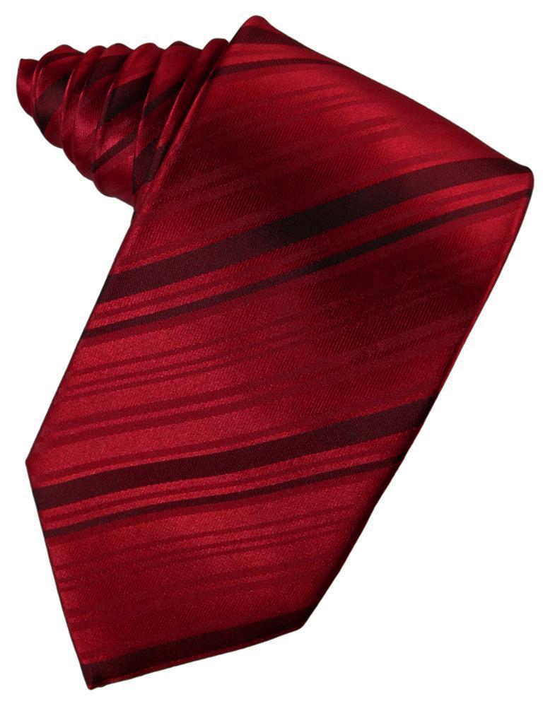 Striped Satin Necktie Self Tie
