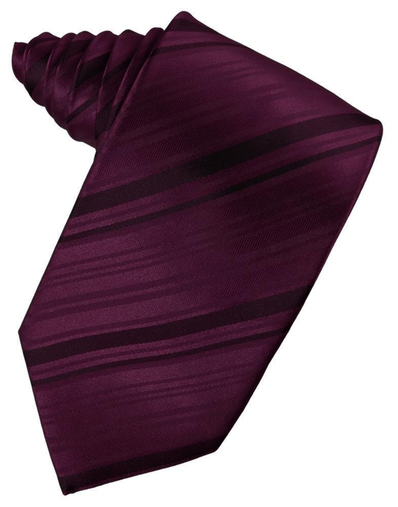 Striped Satin Necktie Self Tie