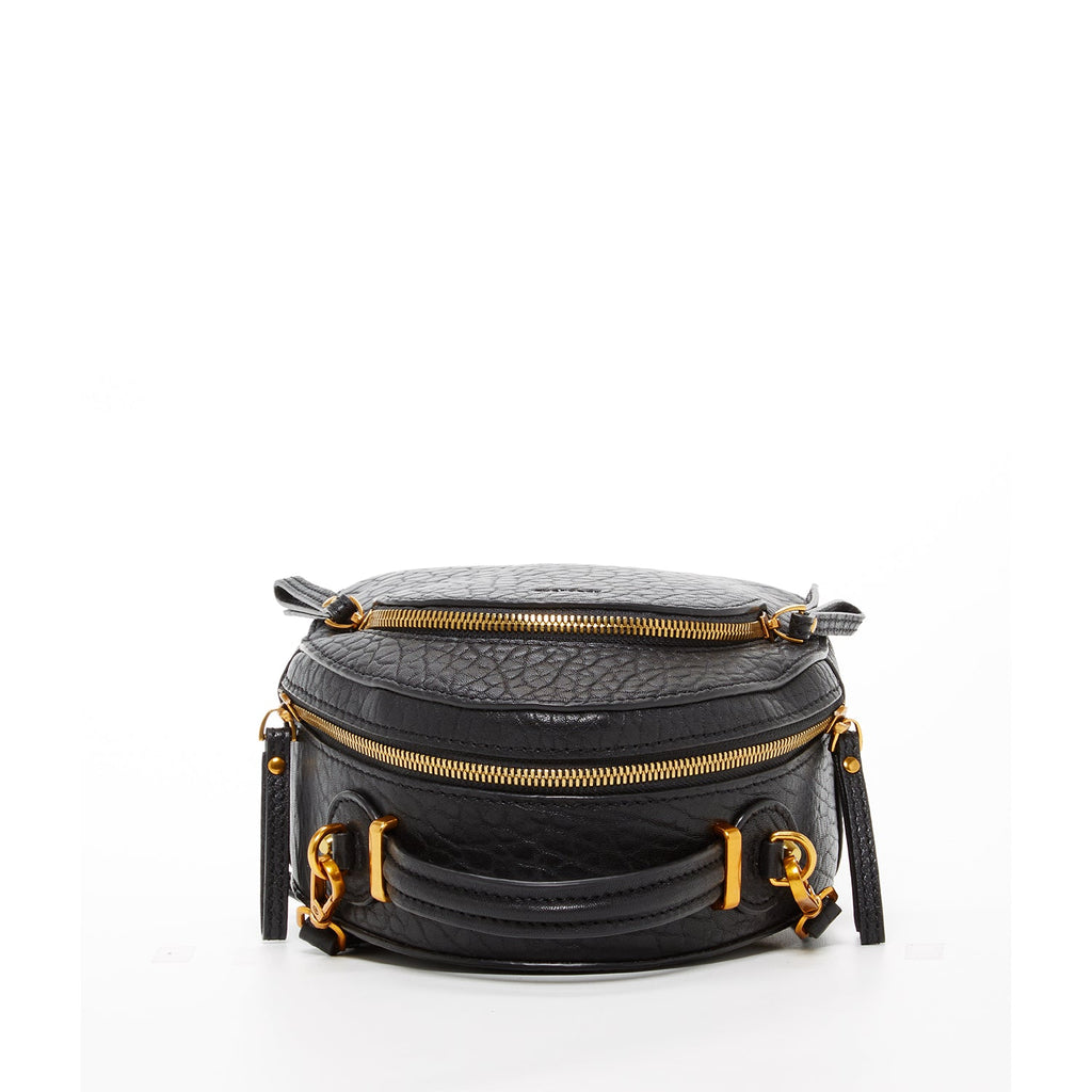 Small Black Leather Backpack Purse for Women Convertible Crossbody Bag
