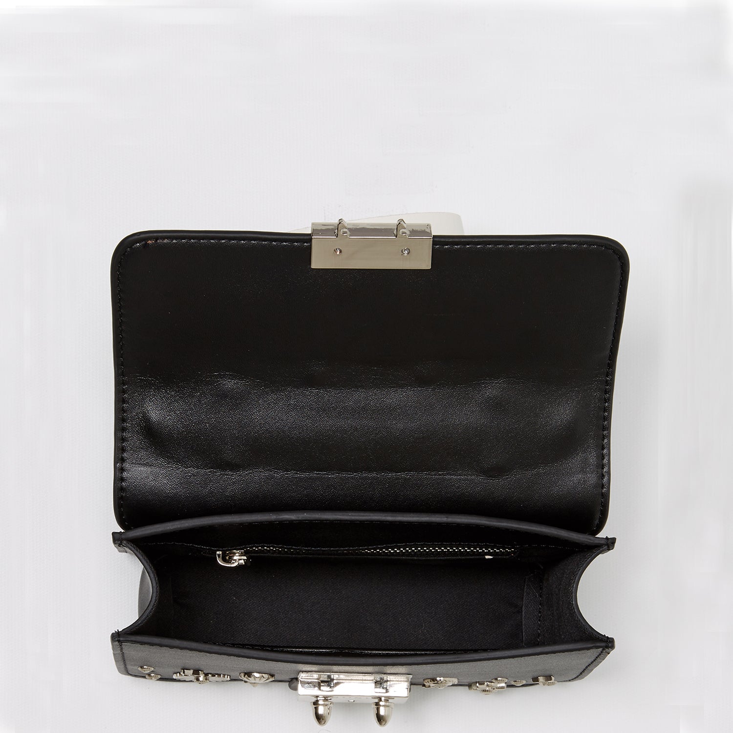 Studded Small Leather Crossbody Bag Black Purse