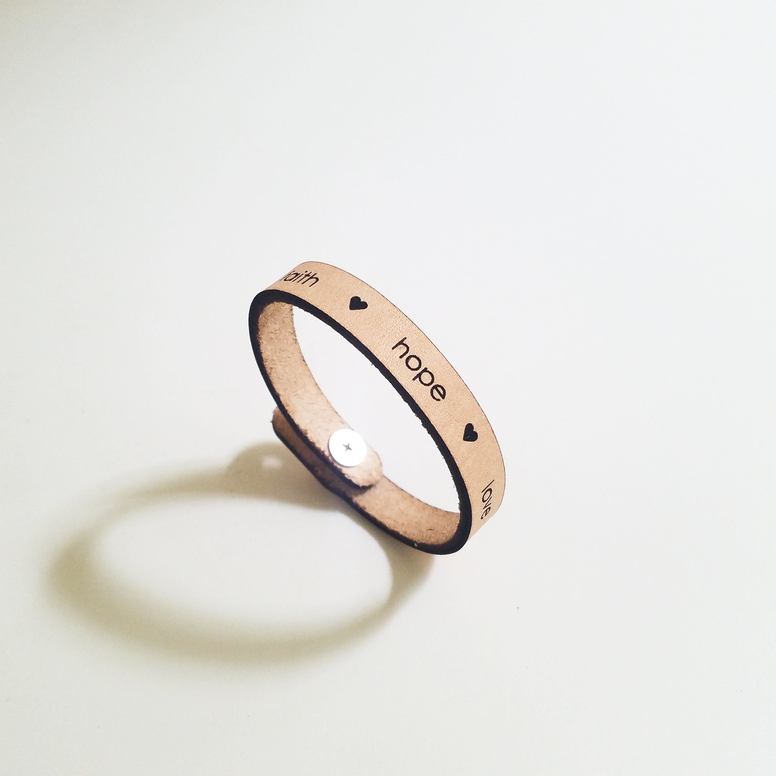 Spiritual Quote Bracelet - faith hope love